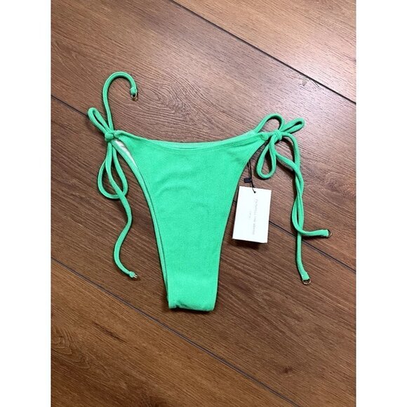 Faithfull the Brand NWT Andrea Bikini Bottom Plain Green Toweling (Sz L) - Picture 3 of 9